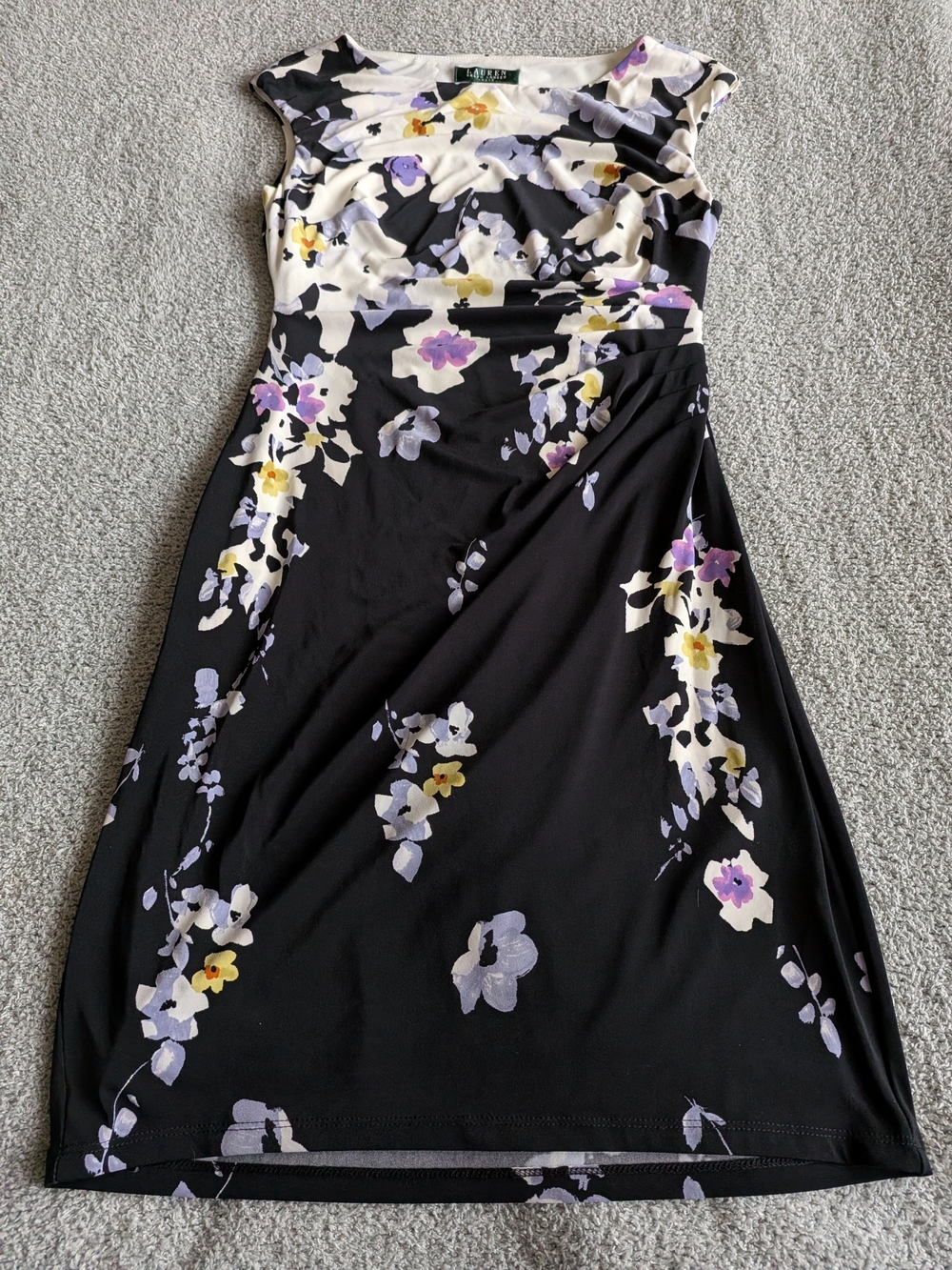 Lauren Ralph Lauren Black Floral Midi Dress